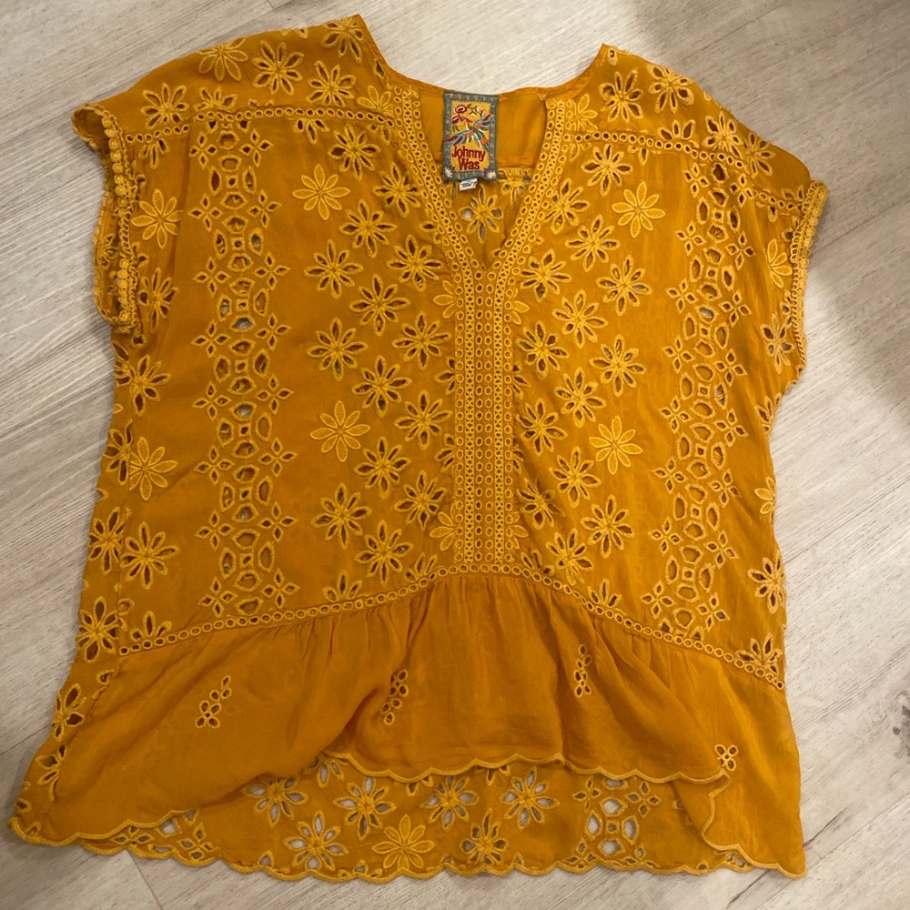 Johnny Was Eyelet Blouse Shirt XS